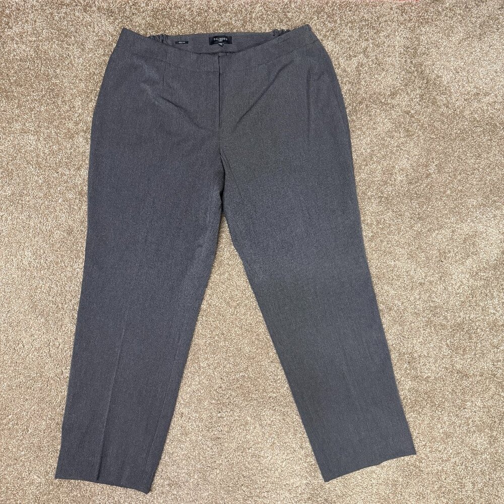 Talbots Heritage Dress Pants Womens 18W Gray Straight Leg Relaxed Fit High Rise